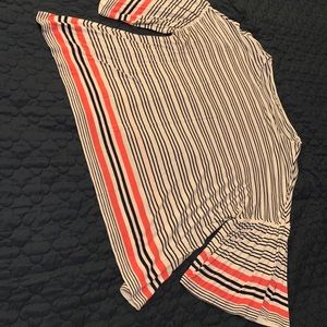Striped top with flare arms